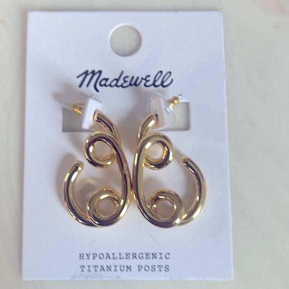 Madewell Looped Tube Large Hoop Earrings. New - Picture 2 of 4